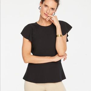 nwt Ann Taylor Black Peplum blouse